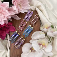 Return Gift Gold-Plated Floral Enamel Hair Clip– Set of 6-H1137