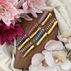 Return Gift Gold-Plated Floral Enamel Hair Clip– Set of 6-H1137