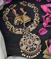 AD Stone Peacock Choker Neckpiece -G2416