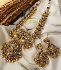 Gold Look Alike Kemp Peacock Short Neckpiece -GOLD BEAD -G2413