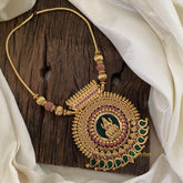 Traditional Kerala Lakshmi Pendant Palakka Stone Neckpiece-Paisley Pattern-G11383