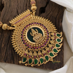 Traditional Kerala Lakshmi Pendant Palakka Stone Neckpiece-Paisley Pattern-G11383