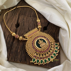 Traditional Kerala Lakshmi Pendant Palakka Stone Neckpiece-Paisley Pattern-G11383
