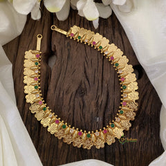 Red Green AD Stone Traditional Kerala Lakshmi Floral Neckpiece-G11410