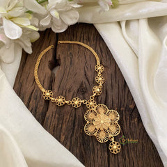 Traditional Gold Look Alike Kerala Style Short Neckpiece-G11393