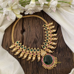Traditional Kerala Palakka Pendant Short Neckpiece-Lakshmi Neckpiece-G11375
