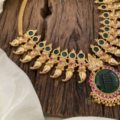 Traditional Kerala Palakka Pendant Short Neckpiece-Lakshmi Neckpiece-G11375