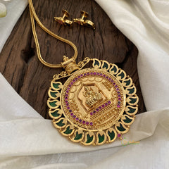 Green AD Stone Traditional Kerala Style Lakshmi Pendant Neckpiece-G11364