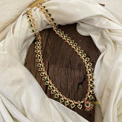 Premium Traditional Kerala Green Palakka Pendant Long Haram-G11380