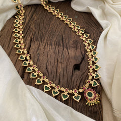 Premium Traditional Kerala Green Palakka Pendant Long Haram-G11380