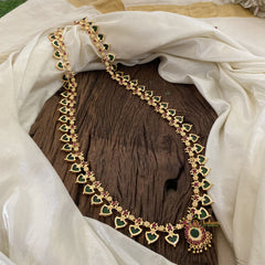 Premium Traditional Kerala Green Palakka Pendant Long Haram-G11380