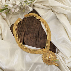 Traditional Kerala Coin Style Midlength Neckpiece-White-G11413