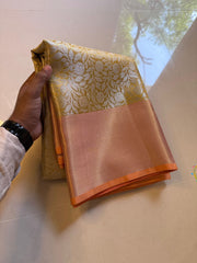 Vriksham Golden Yellow Tanchoi Tissue Silk Saree-VS4489