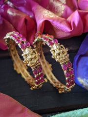 Lakshmi Kemp Bangles - Openable -Temple Bangles -G977