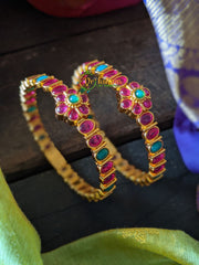 Festive Kemp Bangles -Openable -Red Green-G976