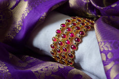 Pair of Red Green Kemp Bangles-G249