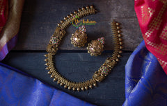 Simple short gold look alike matt neckpiece-G744