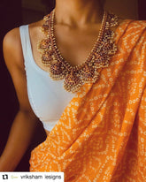 Guttapusalu Long Pearl Lakshmi Neckpiece-G795