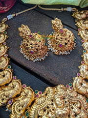 Peacock Gold Look alike Neckpiece - Red & Green-G412