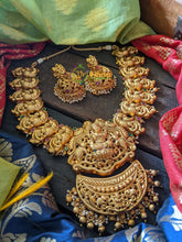 Dual Peacock and Lakshmi Gold look alike Neckpiece-G411