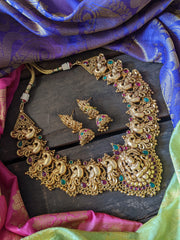 Statement Gold look-alike Lakshmi Choker with cute little jhumkas -G437