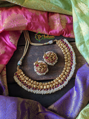 Loreal Pearl Ruby Non Idol Neckpiece-G432