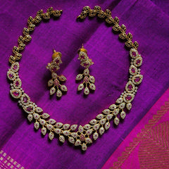 Simple American Diamond Neckpiece -G157