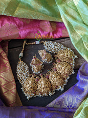 Pancha Lakshmi Short Neckpiece with Jhumkas-G445