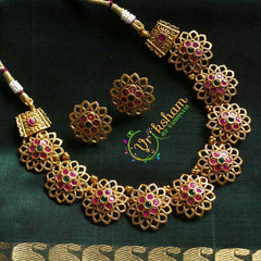 Matt simple flower choker-G722