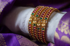 Matt Lakshmi Kemp Bangles - Set of 4-G248