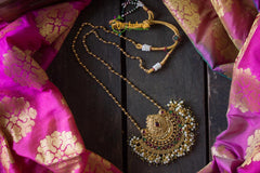 Simple chain Traditional Pendant in Guttapusalu style-G761