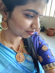 Precious Kemp Gold look alike Adigai - Red-Green-G524