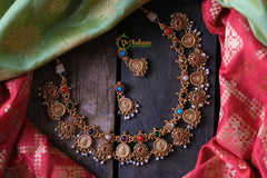 Simple coin neckpiece - Navratna-G733