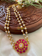 Precious Jadau Kundan Single pendant High Neck Choker -J073