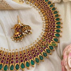 Traditional Kerala Kemp Choker-Green -G3114