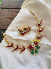 Premium AD Stone Lotus Hasli Choker-Parrot- Geen Bead -G7282