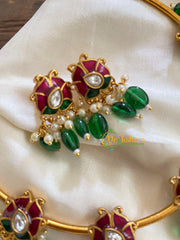 Premium AD Stone Hasli Choker-Green Bead -G7283