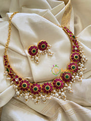 Premium Jadau Kundan Hasli Choker-Floral-J283