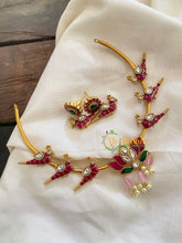 Premium AD Stone Hasli Choker-Lotus-Pastel Pink Bead-G7280