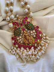 Exquisite Jadau Kundan Krishna Pendant Pearl Mala-J292