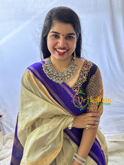 Blue Victorian Diamond Short Neckpeice -VV282