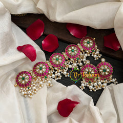 Pink White Precious Jadau Kundan Choker -J432