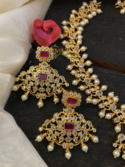 Premium CZ Stone Short Neckpiece -Red -G2341