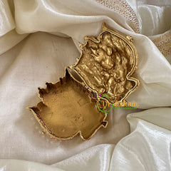 Gold Look Alike Temple Kumkum Box -Shiv Parivar-G10263