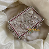 Silver AD Stone Kumkum Box -The Royal-G10270