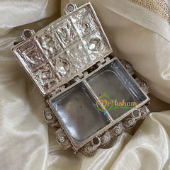 Silver AD Stone Kumkum Box -The Royal-G10270
