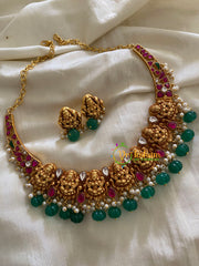 Premium Jadau Kundan Hasli Temple Choker-Lakshmi-J284