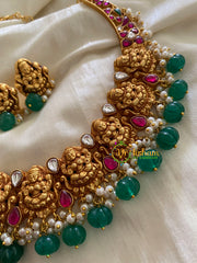 Premium Jadau Kundan Hasli Temple Choker-Lakshmi-J284