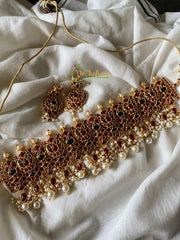 Precious Kemp Guttapusalu Choker - Red-Green-G174