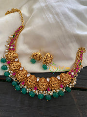 Premium Jadau Kundan Hasli Temple Choker-Lakshmi-J284